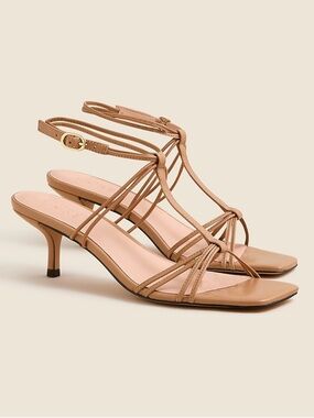 J. Crew Strappy Kitten-heel Sandals Nude 8.5